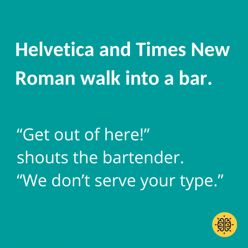 Helvetica és Times New Roman besétálnak egy bárba